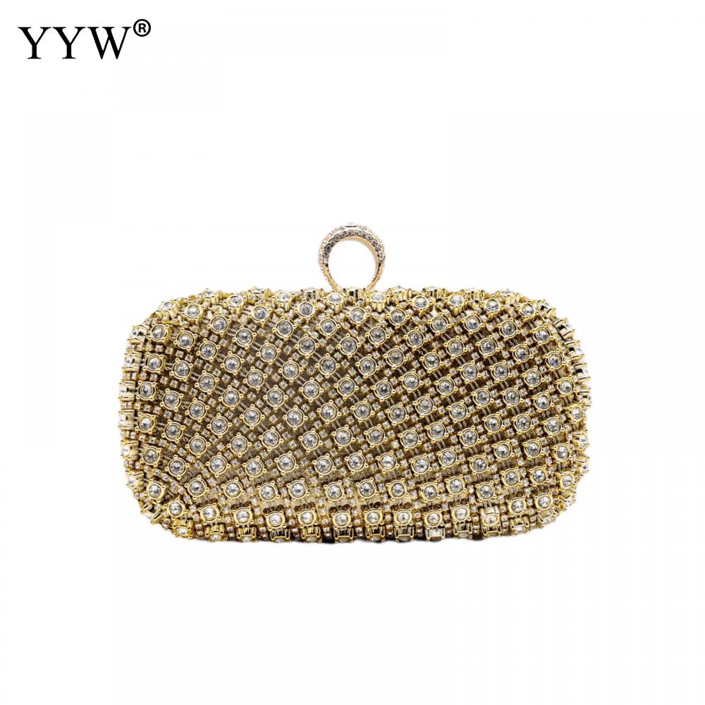 Sparkly Diamond Evening Bags for Women 2024 Finger Ring Clutch Bag Chain Shoulder Handbags Luxury Wedding Party Purse Sac A Main