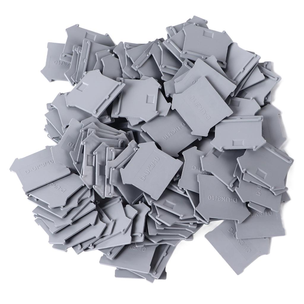 100 шт. Клеммные разделительные пластины PA66 DIN-рейка Клеммный блок Торцевая крышка Разделительная перегородка для UK3N UK5N UK6N