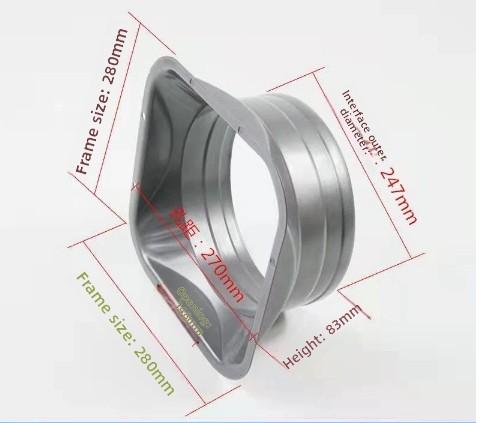 For Kitchen Hood Ventilator Pipe Connecting Vent Flange Exhaust Duct 4-10inch Electrostatic Spray Metal Silver-gray