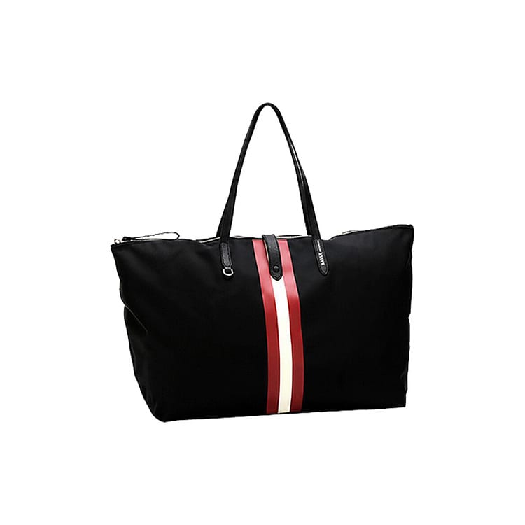 BALLY Nylon With Leather Travel Bag, Combo Bag, Tote Bag, Shopping Bag, Shoulder Bag, Handbag Unisex Black 6222887