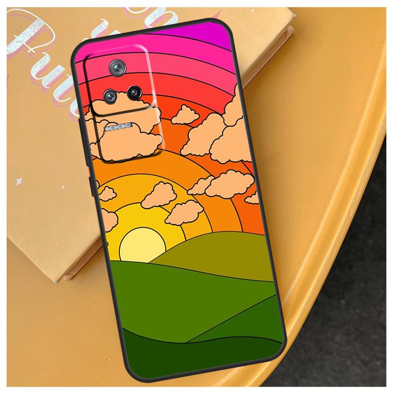 Rainbow 70s Groovy landscape Funda For Xiaomi 17 Pro Max 15 14 Ultra 13T 14T 15T POCO X7 Pro X5 X6 F6 F5 F7 F8 Ultra Case