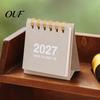 Artistic Office Stationery Supplies Mini Desk Calendar 2026-2027, Oct 2026 to Dec 2027 Standing Flip Small Practical Gift for Students Professionals
