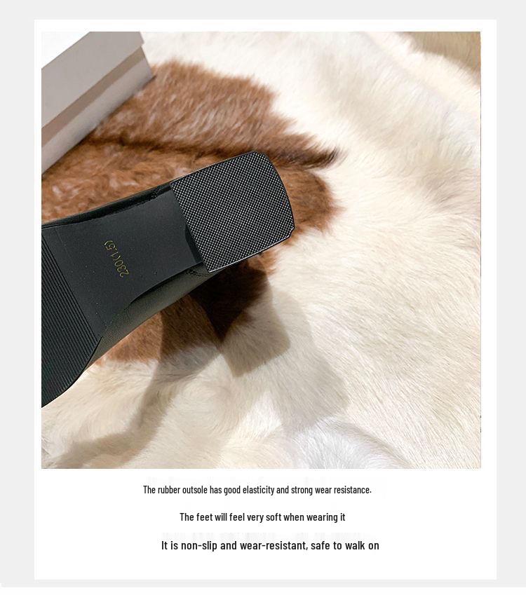 Женские ботильоны на массивном каблуке - 2025 Французский плюшевый теплый, нескользящий, увеличивающий рост, стройнящий стиль Мартин для осени/зимы