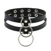 DIEZI Personalized Men Black PU Leather Choker Necklace Gothic Collar Necklace Torques For Women Boho Vintage Party Jewelry