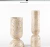 Wabi-Sabi Imitation Travertine Marble Candlestick for Tea Room & Desktop Decor