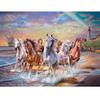 5D DIY Full Round Drill Diamond Painting Horse Running By The Sea Embroidery