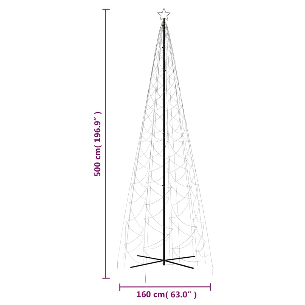 LED Christmas Cone Tree Warm White 1400 LEDs 160 x 500 cm