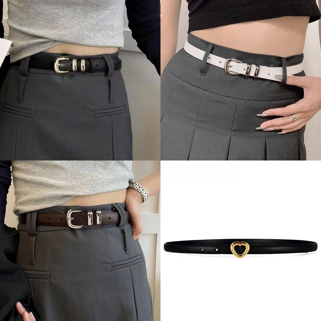 Стильный женский тонкий минималистичный пояс на талию с серебряной пряжкой для модных нарядов