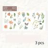 3 pcs/pack Plants flower leaves flat stickers DIY album Washi stickers Decorative Stick Labels Scrapbooking material