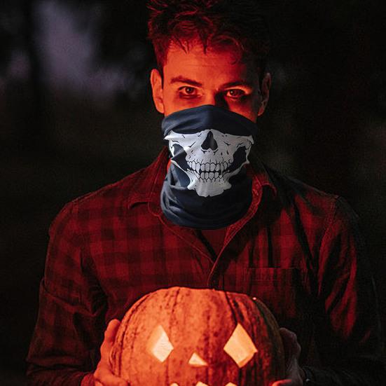 Велосипедный шейный платок с черепом на Хэллоуин, дышащий, защита от солнца и ультрафиолета, легкий, для мужчин и женщин, мотоциклетный защитный щиток, бандана, шарф