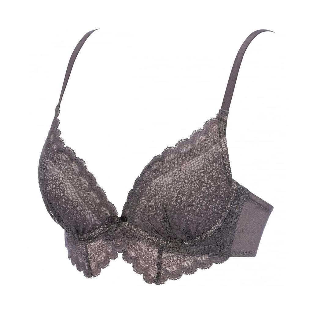 AMOSTYLE Dream Daisy M013 Size F75 Bra, Wireless, Garden, (Gray),