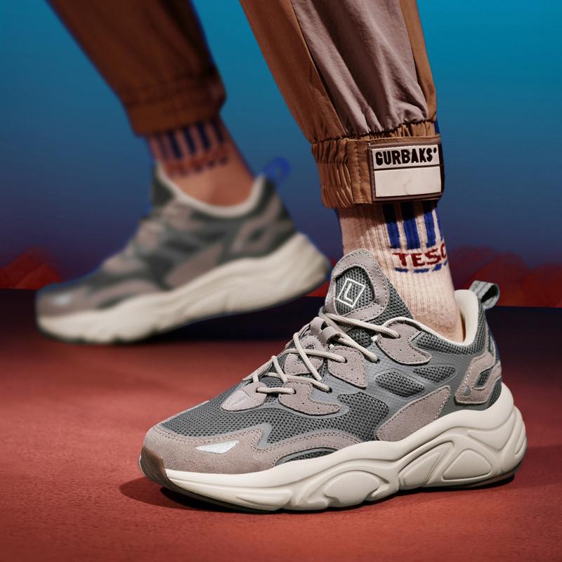 Genuine Leather Men's Chunky Running Shoes for Women Light Comfort Jogging Sports Shoes Mesh Commuting Walking Shoes Sneakeres