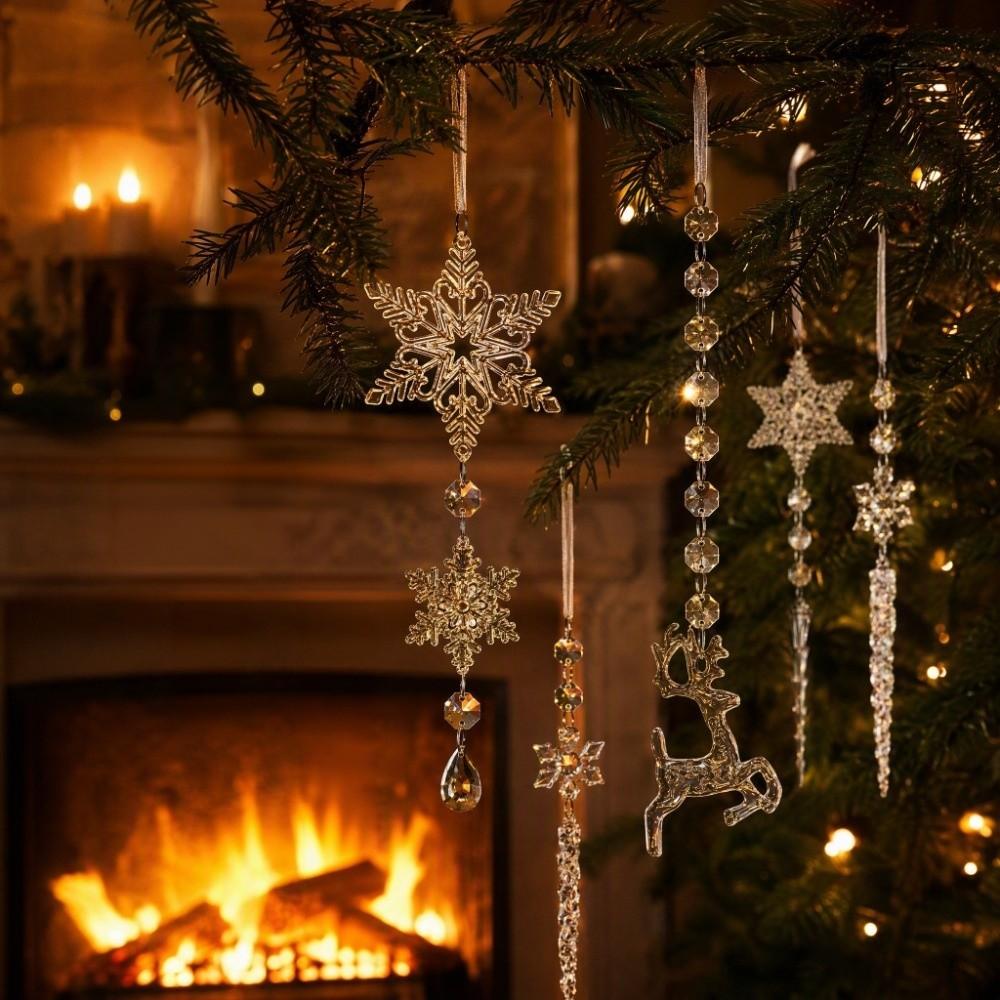 8Pcs High Transparency Christmas Tree Icicle Decor Icicle Decorations Pendant Holiday Party