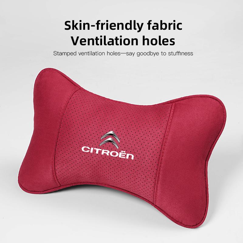 Car Seat Headrest Soft Suede Neck Pillow For Citroen C4 C3 C2 C1 DS3 Berlingo Xsara Picasso Auto Interior Accessories keychain UR8