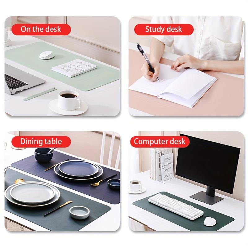 Large-Scale Faux Leather Mouse Pad - Waterproof, Stain-Resistant, Non-Slip Desk Mat for Office & Home Use, Dual-Sided Writing Surface