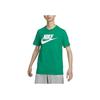 Nike SS24 Letter Logo Повседневный свитер Трикотажный спортивный мягкий удобный прочный классический круглый вырез короткий рукав футболка мужская футболка павлинье-зеленый AR5005-365