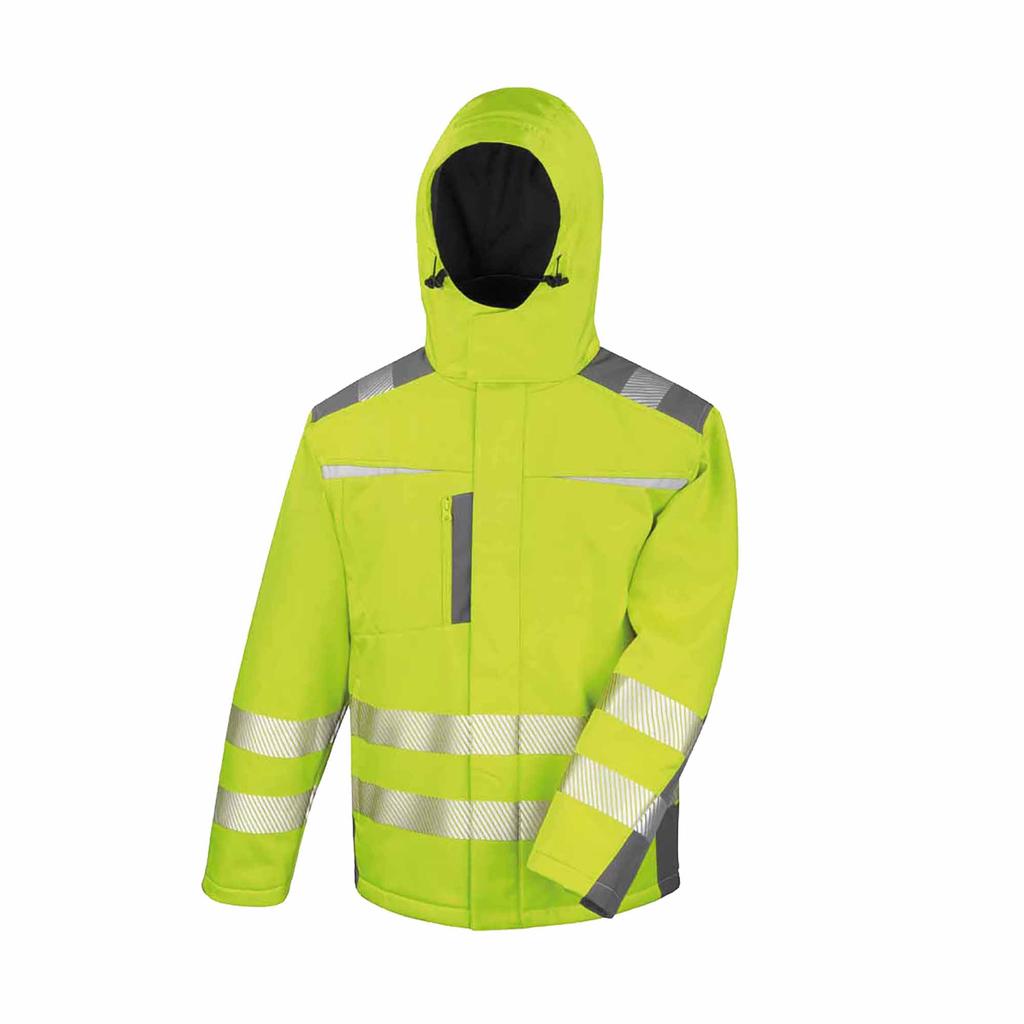 Result Мужское рабочее пальто из софтшелла Safeguard Dynamic Hi-Visibility