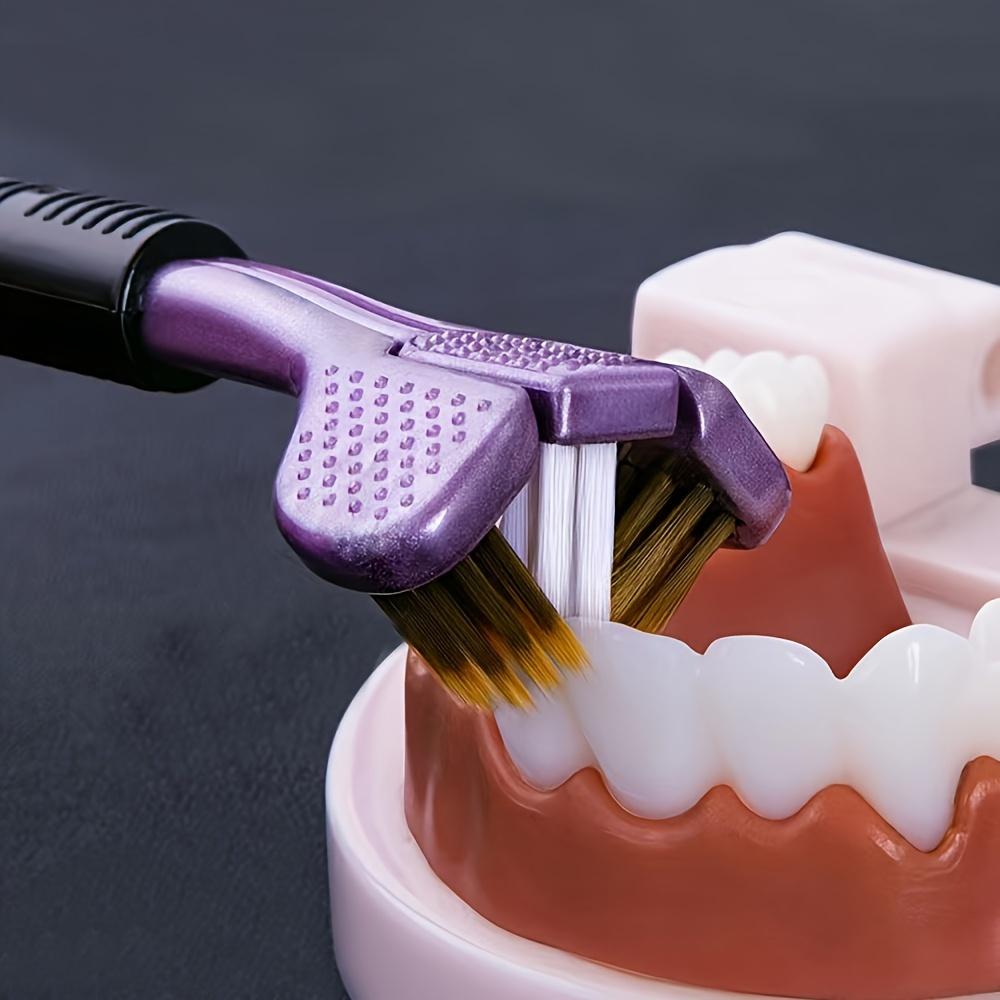 Набор из 2 зубных щеток с ультрамягкой щетиной для взрослых - трехсторонние для глубокой чистки и здоровья десен, ручные зубные щетки в подарочной коробке