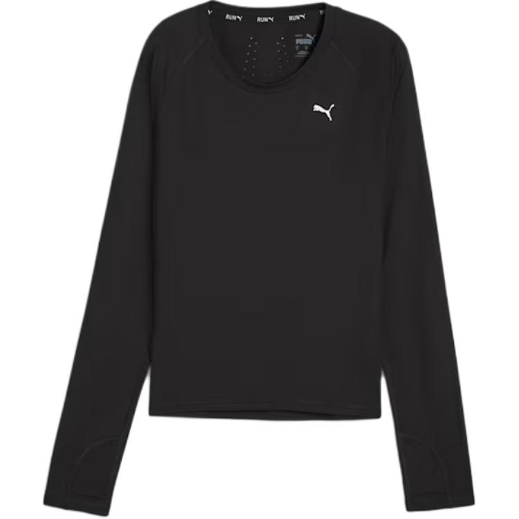 Puma Женский беговой топ с длинным рукавом Cloudspun, черный 524962-01