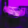 Крутая спортивная машина 3D ночник Световое касание 7 цветов Изменение цвета Атмосферный свет подходит для спальни, прикроватной тумбочки, гостиной,
