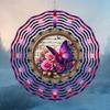 10 Inch 3D Kinetic Metal Wind Spinner Vibrant Butterfly Floral Design 360 Rotating Hook for Garden Yard Indoor Outdoor Hanging Decor