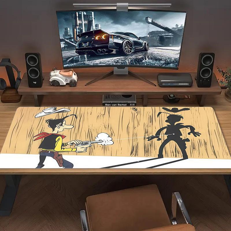 Lucky Luke Print Cushion Non-slip Laptop Tablet Big Mousepad XXL Mat Mini PC Playmat With Lock edge
