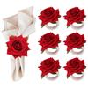2/4/6pcs Flower Napkin Rings Red Rose Towel Buckle for Wedding Party Valentines Day Home Table Decoration Birthday Napkin Holder
