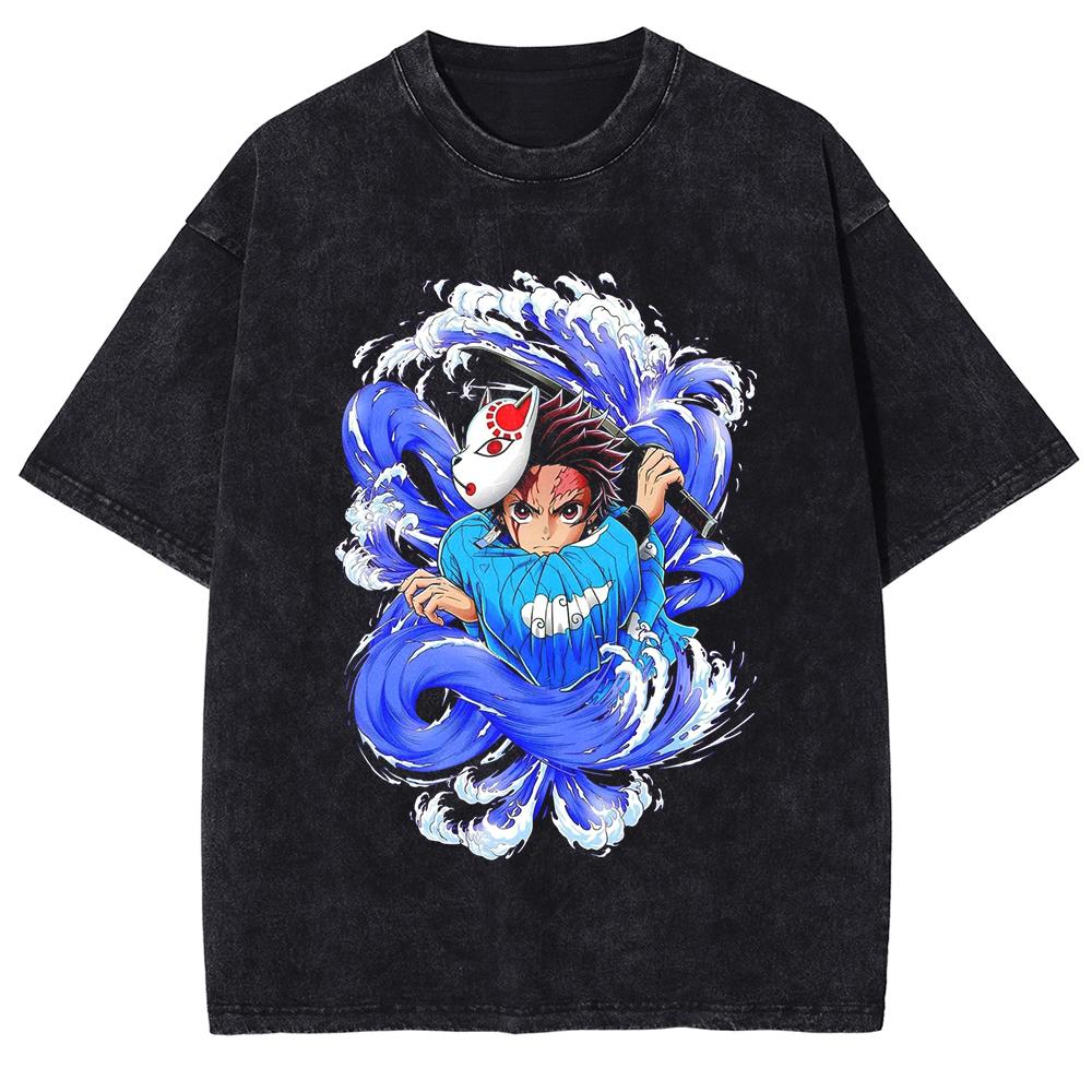 Милая графическая футболка Kanroji Mitsuri Аниме Demon Slayer Футболка Мужская Женская Выстиранные футболки Харадзюку Мужская Манга Хлопковые топы