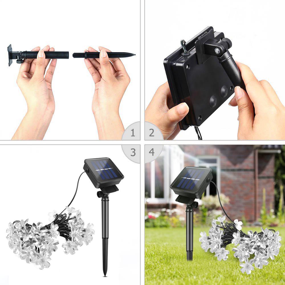 Solar Rechargeable LED Garden Lawn Lamp 7M 50LED Solar String Garland Fariy Light Waterproof Outdoor Pation Garden Decor Landscape Lighting
