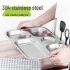304 Stainless Steel 5-Compartment Divided Meal Tray