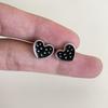 Серьги-гвоздики Love из серебра 925 пробы, женские, изысканные, нишевые, сладкие, прохладные, черные, капельная глазурь, серьги, простые, универсальные, премиум-чувство