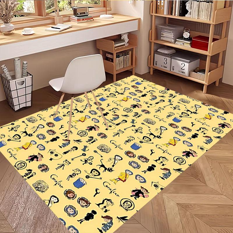 Coraline Print Rug, Washable Floor Carpet, For Entryway Dorm Laundry Room Office Study, Home Decor Birthday Christmas Gift