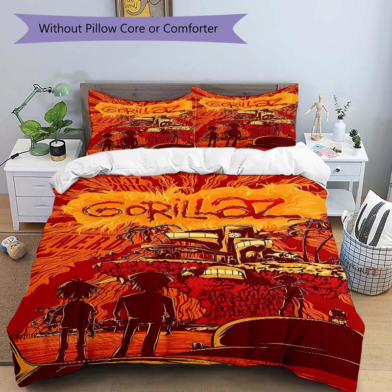Gorillaz Nerd Concert Poster Print 3Pcs Bedding Setduvet Cover With 2 Bedropillowcase Home Birthday Gift