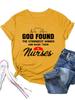 GOD FOUND Nurses Print WoUnisex T Shirt Short Sleeve O Neck Loose WoUnisex Tshirt Ladies Tee Shirt Tops Camisetas Mujer