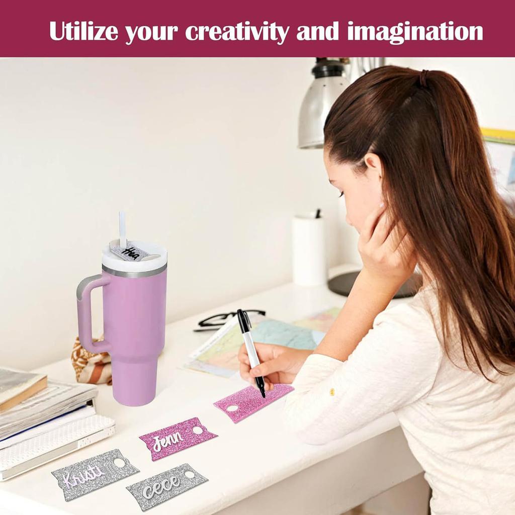 Упаковка из 12 привлекательных этикеток на крышку, акриловые наклейки, пустая табличка на чашку, акриловые декоративные листы, акриловый материал для чашки