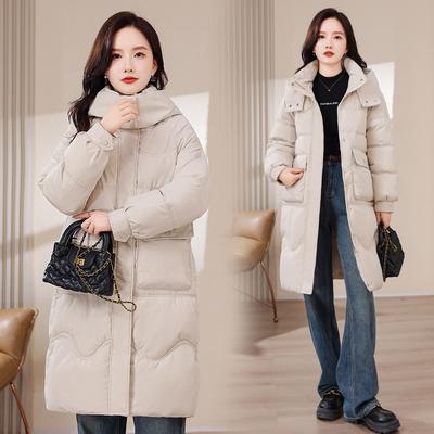 Женская верхняя одежда оверсайз Зимние длинные парки с капюшоном Повседневные Свободные Толстые Теплые Женские куртки Большого размера Женская одежда