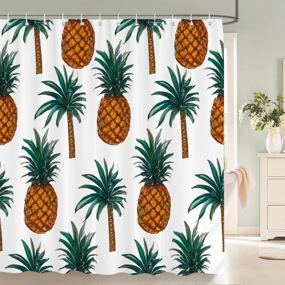 Современная занавеска для ванной с лимонами из свежих фруктов, водонепроницаемая тканевая занавеска для душа с 12 крючками, экран для ванны для ванной комнаты, домашний декор
