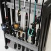 TOTOMOKA Rod Stand, Fishing Rod Stand, Rod Rack, Rod Holder with Casters, Assembly Required (Holds 16 Rods)