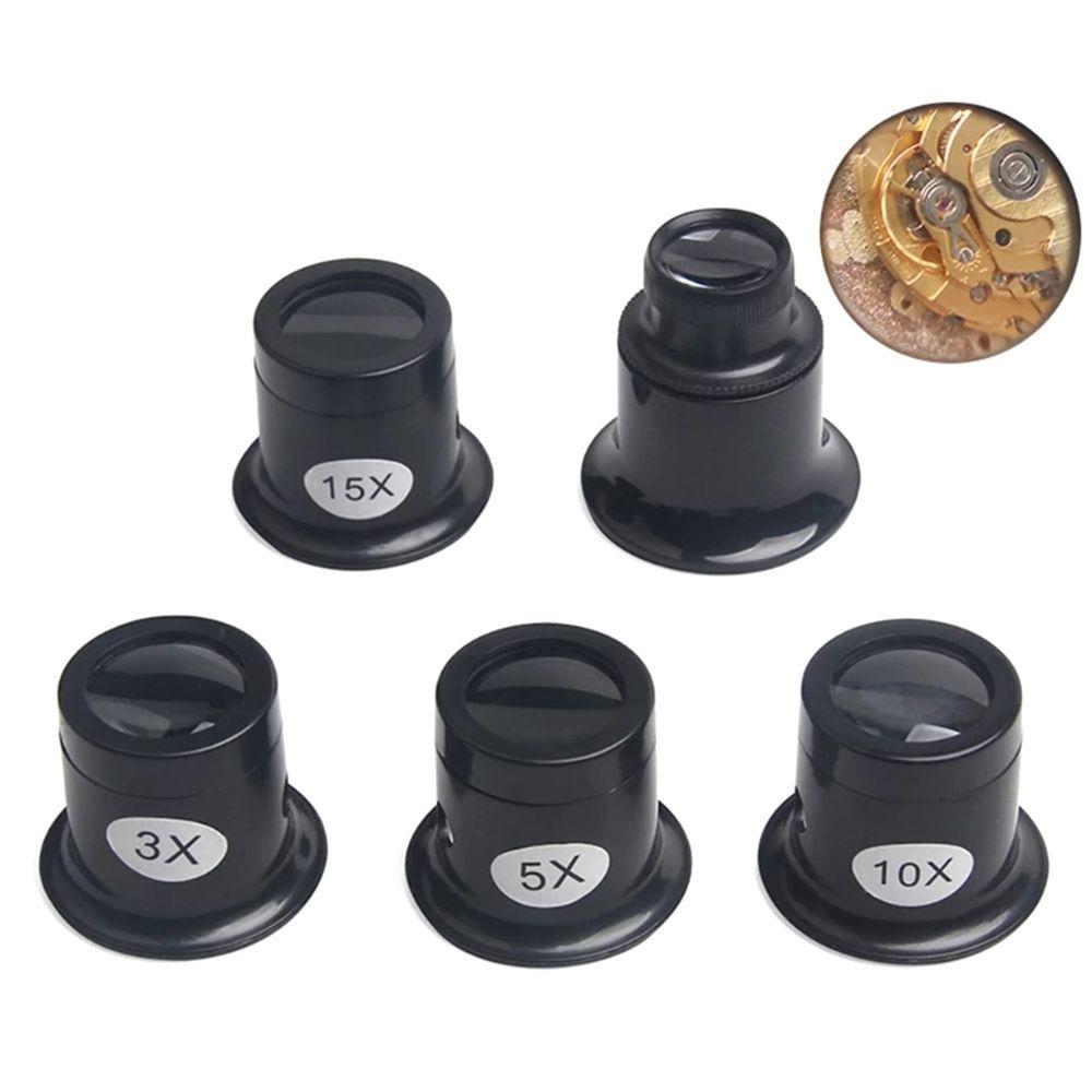 2PCS Portable Mini For Watchmakers Jewelers Eye Loupe Monocular Magnifying Glass Loop Magnifier