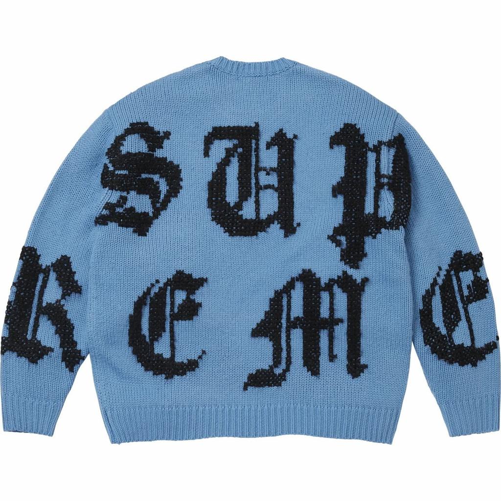 Supreme Cross Stitch Logo Sweater Blue