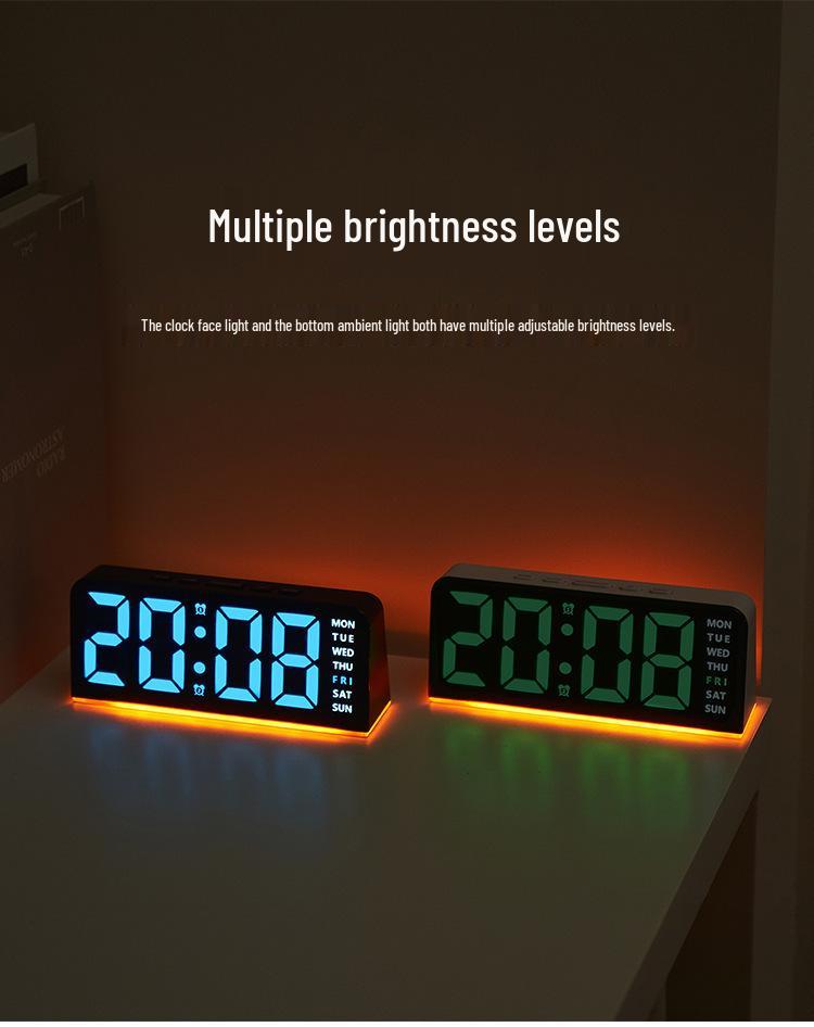 LED Large Number Digital Clock with Date & Snooze - GH9001
