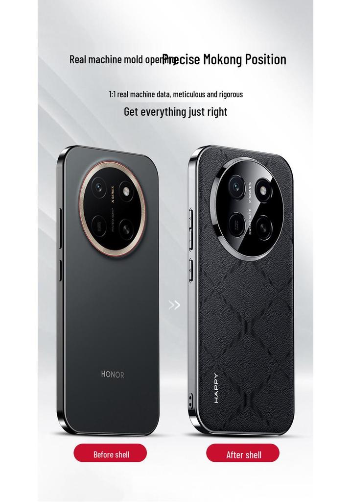 Премиальный кожаный чехол с полной защитой от падений для Honor X80 Pro Max