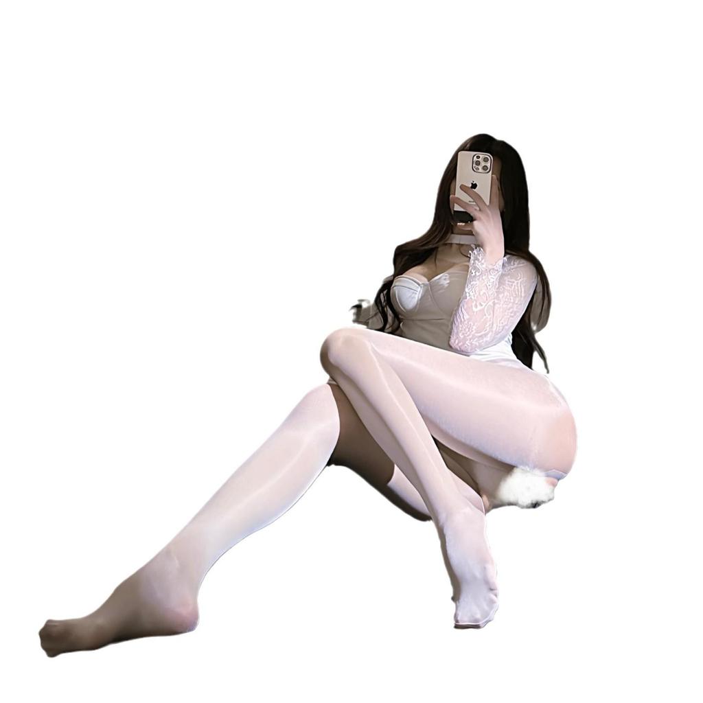 Ультратонкие черные чулки с открытой промежностью - Легко рвутся, Соблазнительные, и Гладкий шелк против зацепок для женщин