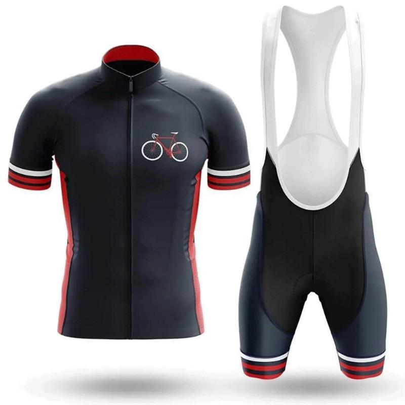 Mens Cycling Jersey Shorts Set Quick-Dry Breathable Bike Wear Road