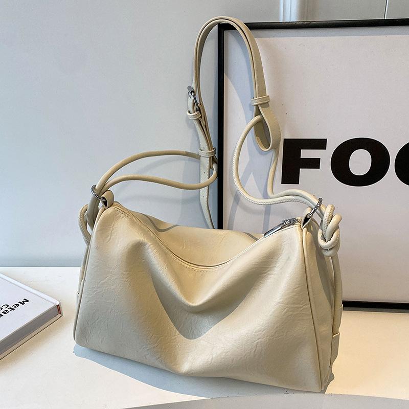 Ретро женские сумки осень зима большая вместимость простая однотонная сумка через плечо модная сумка из искусственной кожи для поездок на работу через плечо