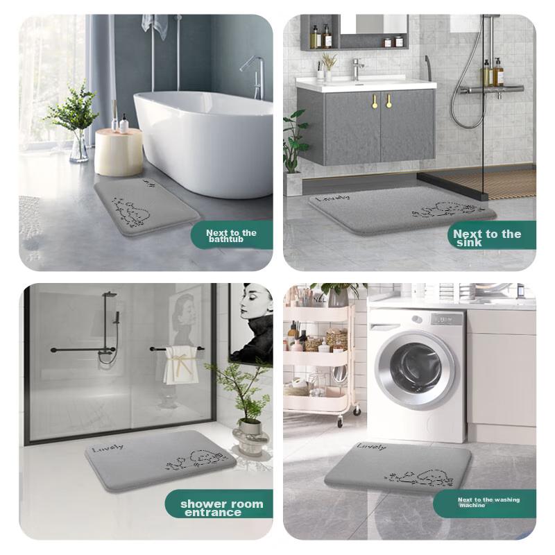 Fengliang Bathroom Mat, Absorbent Foot Pad, Non-Slip Mat for Bathroom Entrance, Bath Mat, Toilet-Specific Mat, Upgraded Thickened Versio