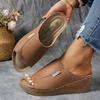 Женские элегантные удобные сандалии с поддержкой свода стопы - Женские однотонные сандалии - Дышащие, с мягкой подошвой, летние модные сандалии на каблуке