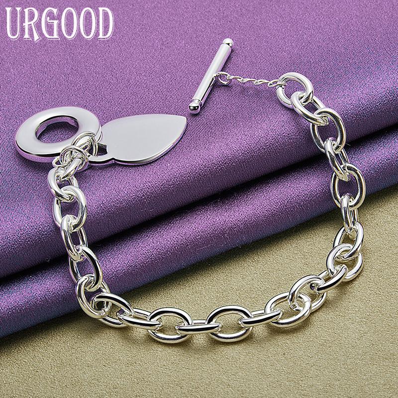 Браслет с пряжкой из стерлингового серебра 925 пробы в форме сердца, свадебные ювелирные изделия