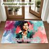Crystal Velvet Square Rug Custom NameHarry Styles Pattern Non Slip Home Floor Decor Rug
