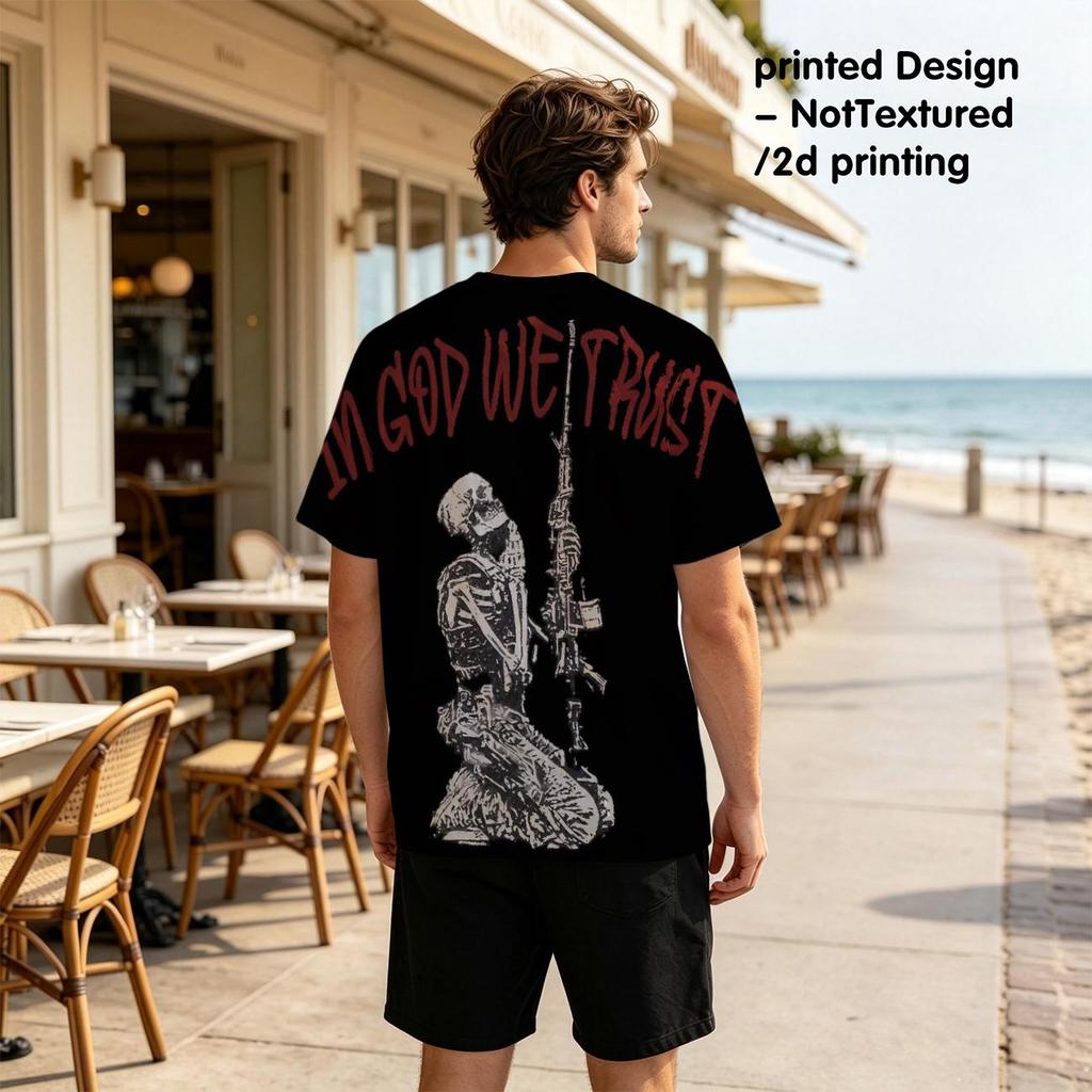 Day of the Dead Fun Creative 2D Printed Breathable Men's T-Shirt, Comfortable Casual Daily Wear